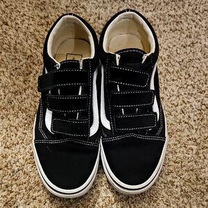 Women's Black and White Velcro Sneakers